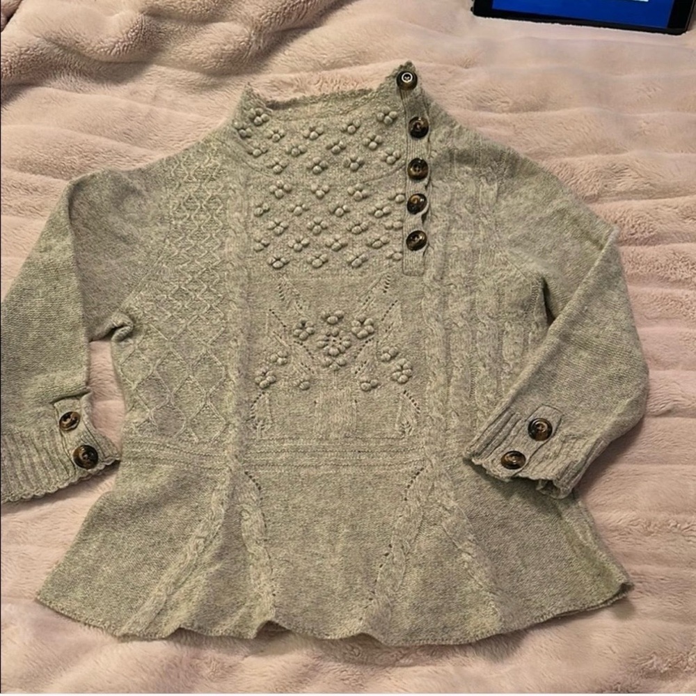 moth gray cowl knitted Turtle Neck Sweater